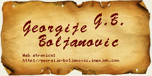 Georgije Boljanović vizit kartica